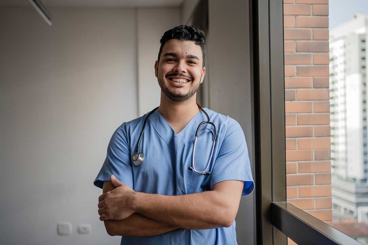 A nurse working in a nursing home